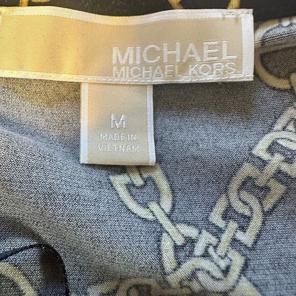 Michael Kors Black & Gold Chain Design Dress- Size M - Picture 5 of 8